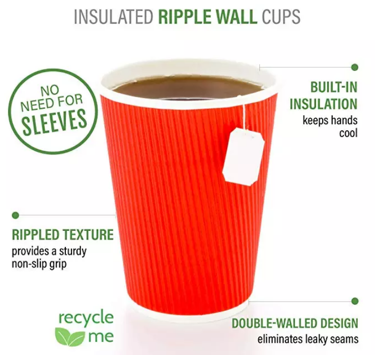 Canto sabes sobre cunca de café de papel como cuncas de ondulación?