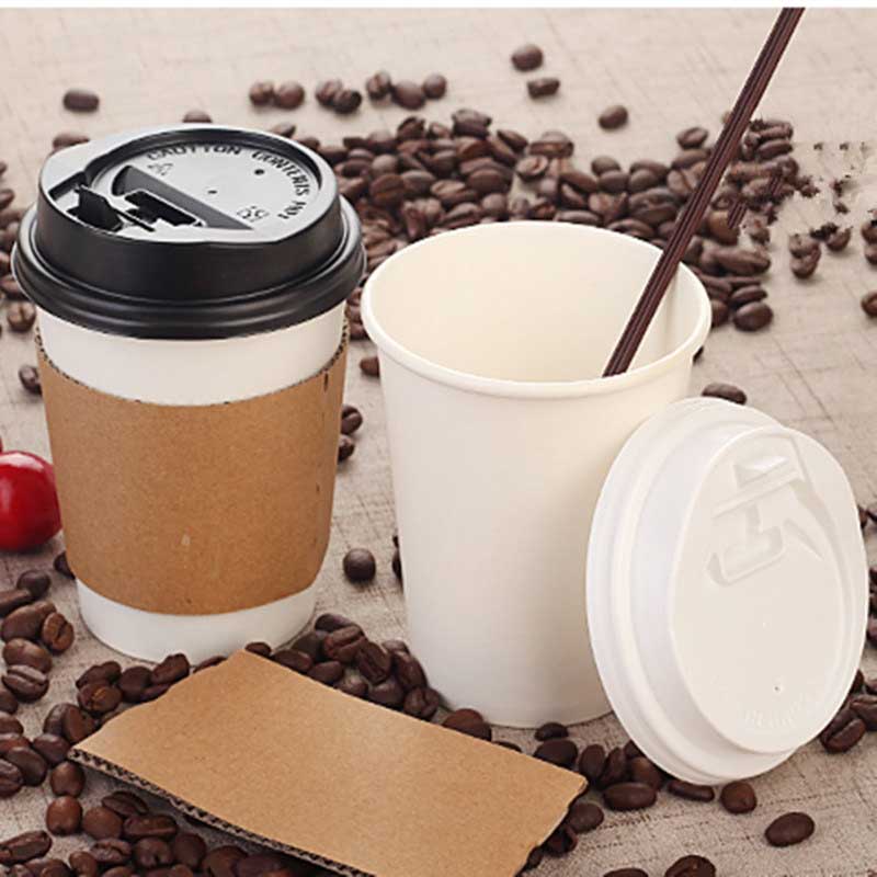 Cunca de papel de café con tapa