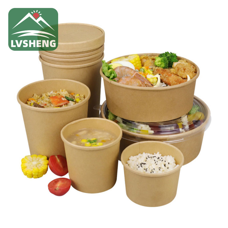 Recipiente de ensalada desbotable