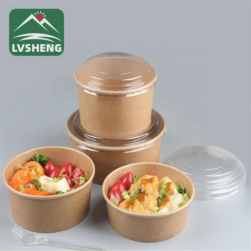 Packaging de papel Kraft Proof Kraft Take Away Away Ensalad Box